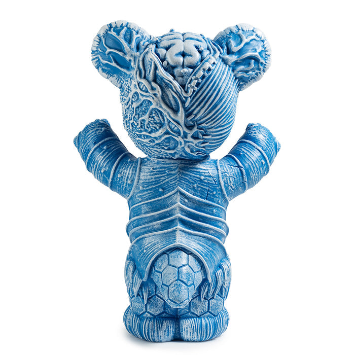 Blue edition Free Hugs Bear art figure by Frank Kozik, vinyl collectible with detailed design and expressive features.