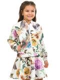 Fun Flowers Floral Neoprene Bomber Jacket by Kids Couture Mia Belle Girls