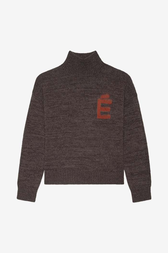 ETUDES STUDIO FUNNEL NECK SWEATER E DARK BROWN 1