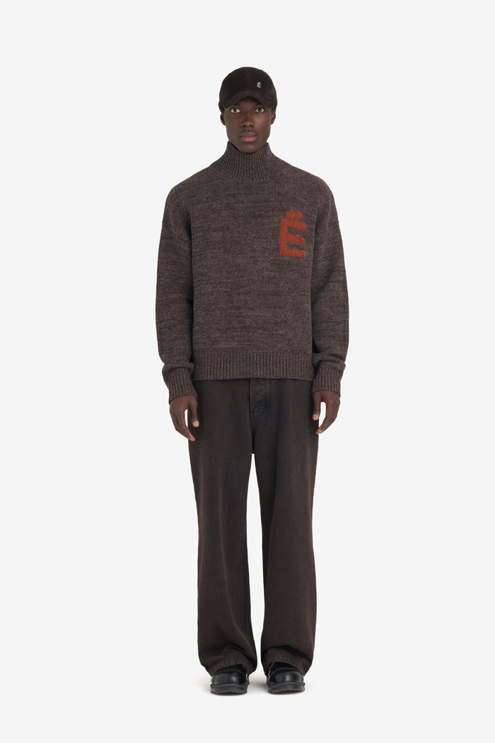 ETUDES STUDIO FUNNEL NECK SWEATER E DARK BROWN 3