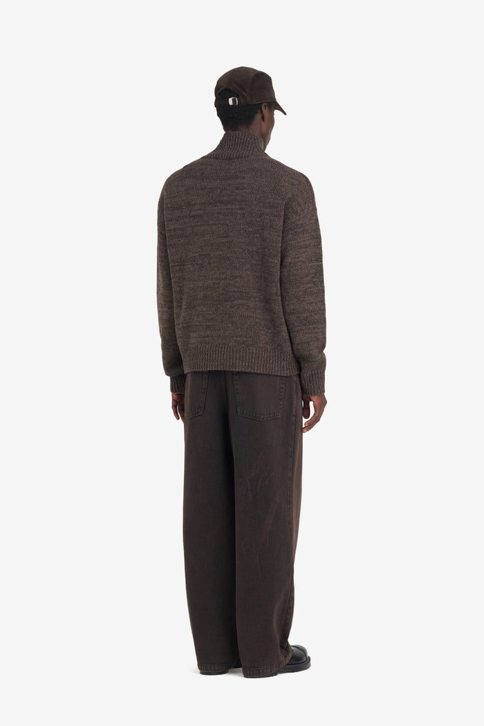 ETUDES STUDIO FUNNEL NECK SWEATER E DARK BROWN 4