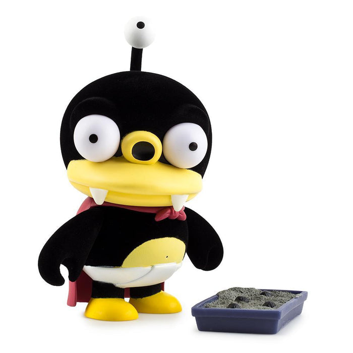 Futurama Furry Little Nibbler 7-inch flocked art figure by Kidrobot, showcasing a detailed vinyl Nibbler character pose.