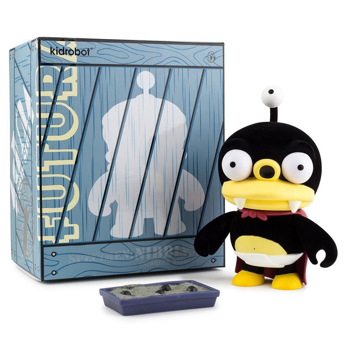 Futurama Furry Little Nibbler 7-inch flocked art figure by Kidrobot, featuring detailed vinyl design of the character.