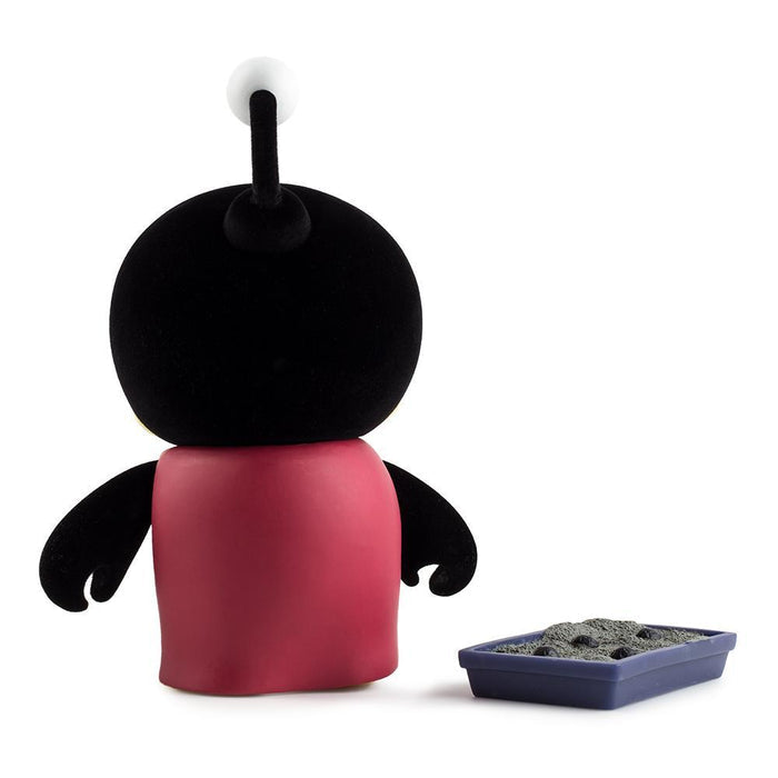 Futurama Furry Little Nibbler 7-inch flocked art figure by Kidrobot, detailed vinyl collectible with soft, furry texture.