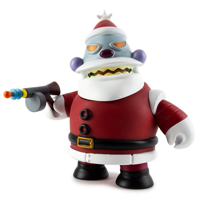 Futurama Robot Santa Claus "Naughty" art figure by Kidrobot, vinyl sculpture featuring Robot Santa with a mischievous expression.
