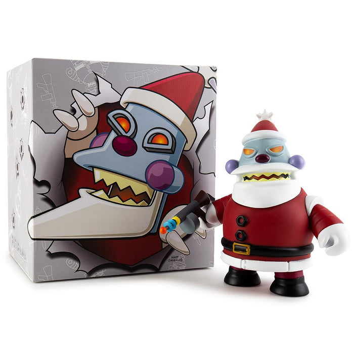 Futurama Robot Santa Claus "Naughty" art figure by Kidrobot, vinyl collectible with detailed design and holiday-themed features.