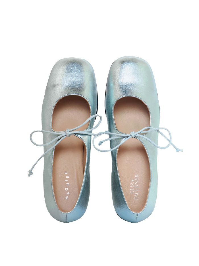 EF x Maguire Shoes COMING SOON - Gaia Ballet Flat in Blue Metallic