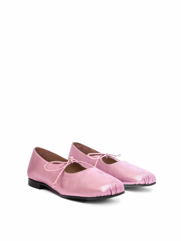 EF x Maguire Shoes COMING SOON - Gaia Ballet Flat in Pink Metallic