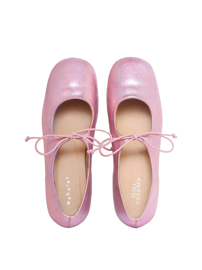 EF x Maguire Shoes COMING SOON - Gaia Ballet Flat in Pink Metallic
