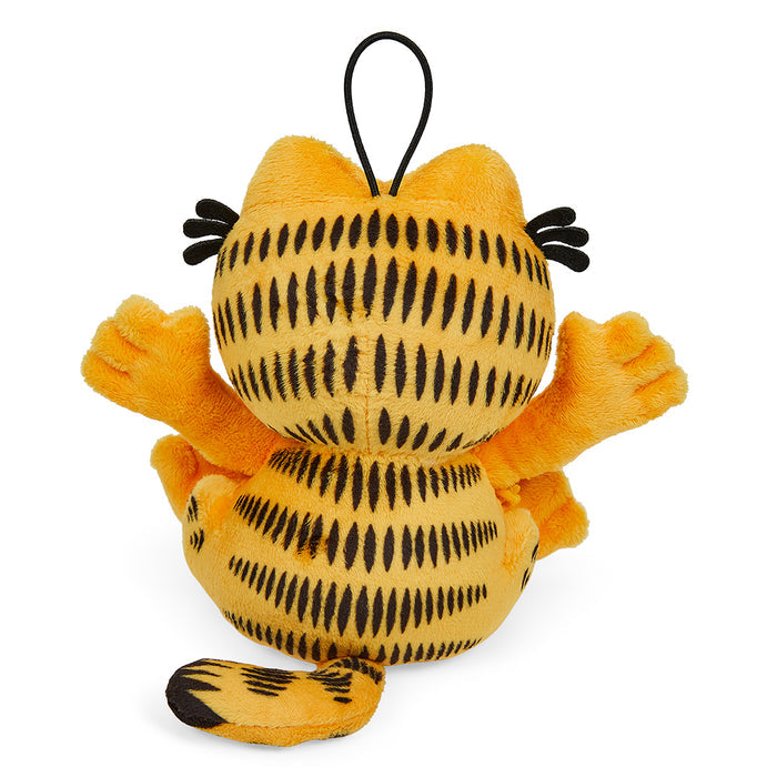 Garfield 4-inch plush screen wipe charm featuring the iconic orange cat with a soft, cuddly design and embroidered facial details.