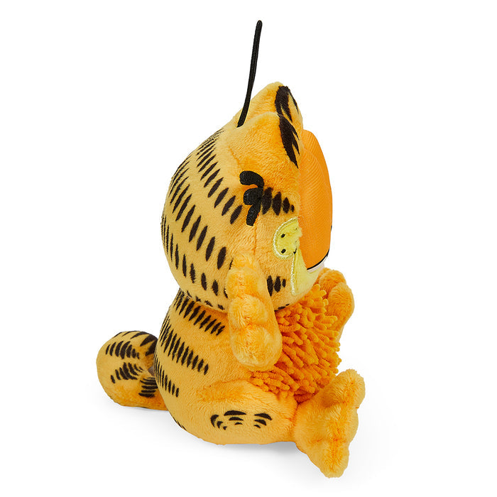 Garfield 4-inch plush screen wipe charm, soft plush toy featuring Garfield's face and designed for cleaning screens.