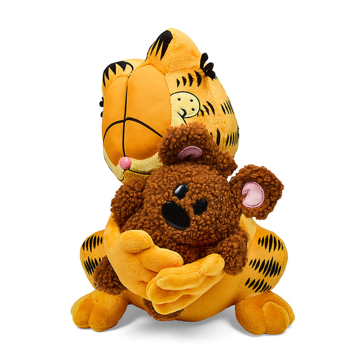 Medium plush of Garfield and Pooky by Kidrobot, featuring soft fabric and detailed character design, 13 inches tall.