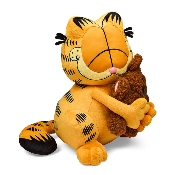 Garfield and Pooky 13-inch plush toys by Kidrobot, soft and cuddly Garfield and Pooky plush characters on display.
