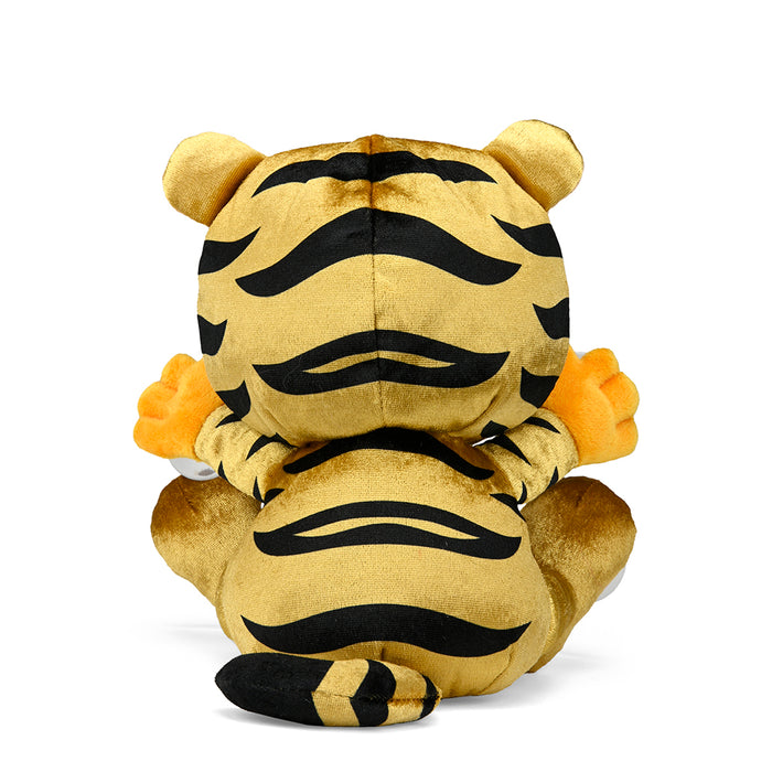 Garfield Year of the Tiger gold plush window cling, 8-inch soft plush toy by Garfield, designed for decoration and display.