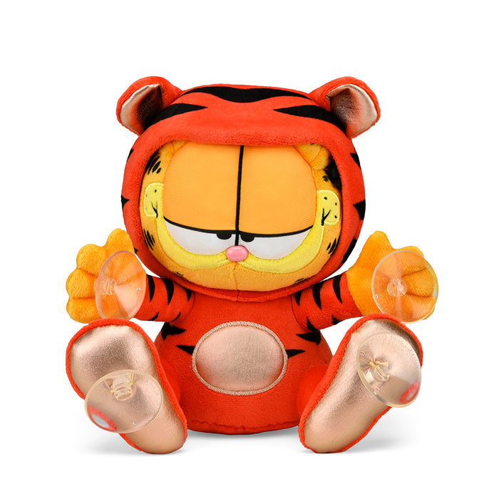 Garfield Year of the Tiger 8-inch plush window cling in red, featuring the iconic Garfield character by Kidrobot.
