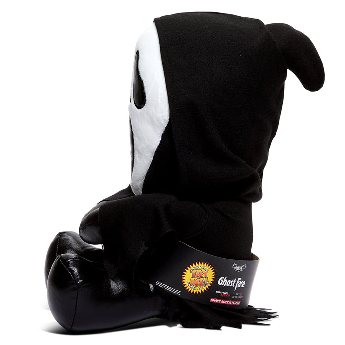 Ghost Face 16-inch Shake Action Plush by Kidrobot, soft and detailed ghost face character plush toy.
