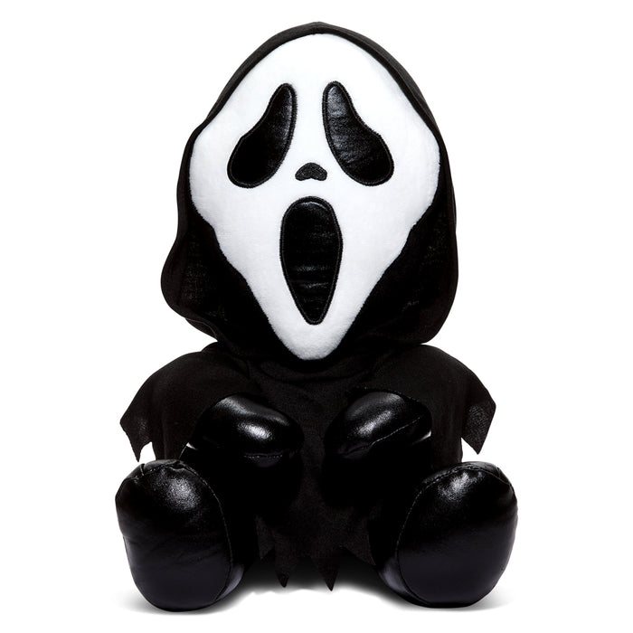 Ghost Face 16-inch Shake Action Plush by Kidrobot, soft collectible plush toy featuring ghostly character with shake action.