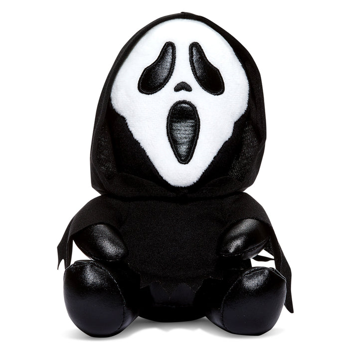 Ghost Face 8-inch Phunny Plush by Kidrobot featuring a soft, detailed plush of the iconic horror character Ghost Face.
