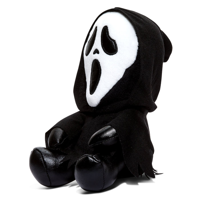 Ghost Face 8-inch Phunny Plush by Kidrobot featuring soft fabric and detailed ghost face design, perfect for plush toy collectors.