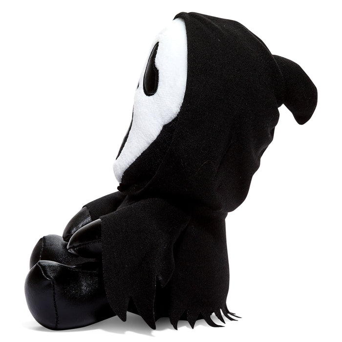 Ghost Face 8-inch Phunny Plush by Kidrobot featuring a soft, detailed plush of the iconic horror character with expressive eyes.