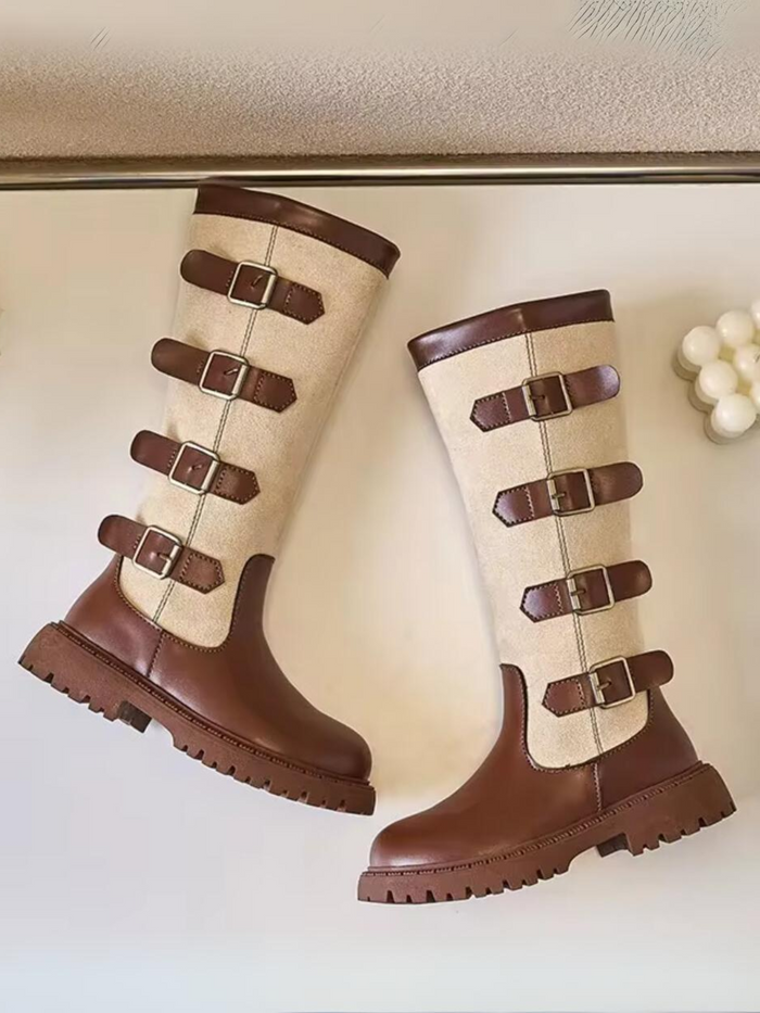 Girls Belted Mid-Calf Riding Boots By Liv and Mia Mia Belle Girls