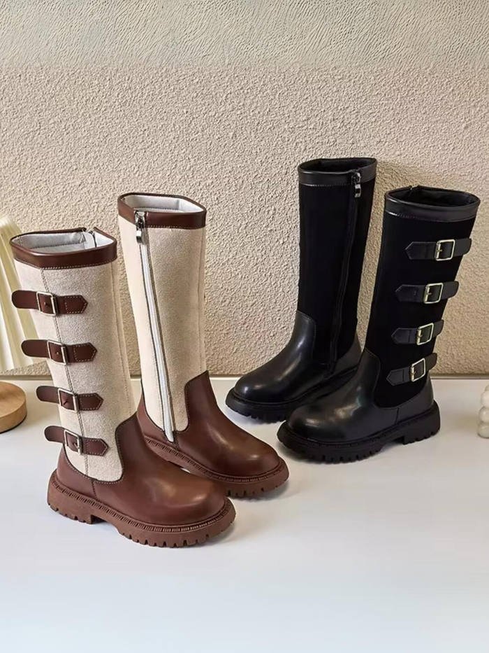 Girls Belted Mid-Calf Riding Boots By Liv and Mia Mia Belle Girls