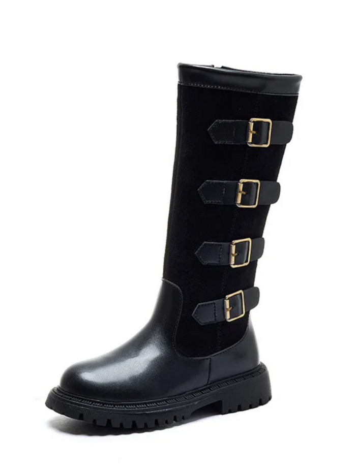 Girls Belted Mid-Calf Riding Boots By Liv and Mia Mia Belle Girls