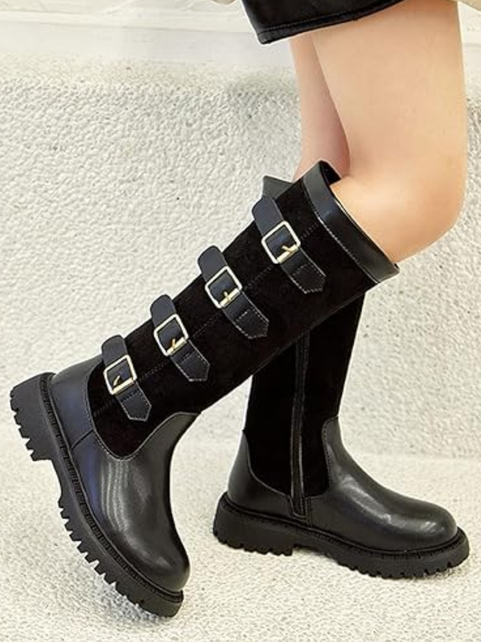Girls Belted Mid-Calf Riding Boots By Liv and Mia Mia Belle Girls