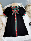 Girls Classic Short Sleeve Bow Dress Mia Belle Girls