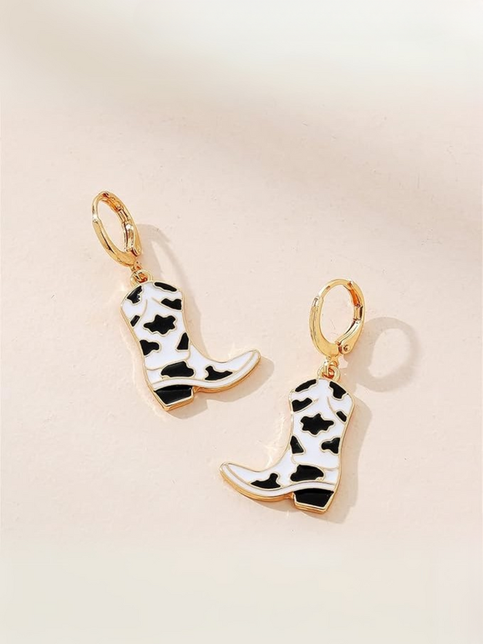 Girls Cowboy Boot Charm Earrings