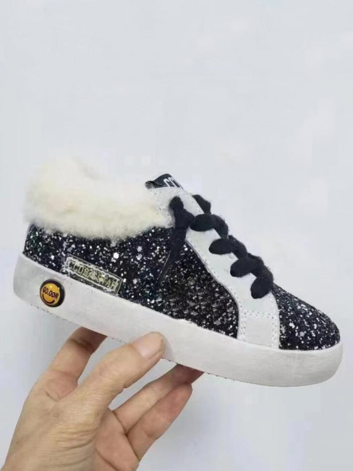 Girls Cozy Glitter Fur Sneakers by Liv and Mia Mia Belle Girls