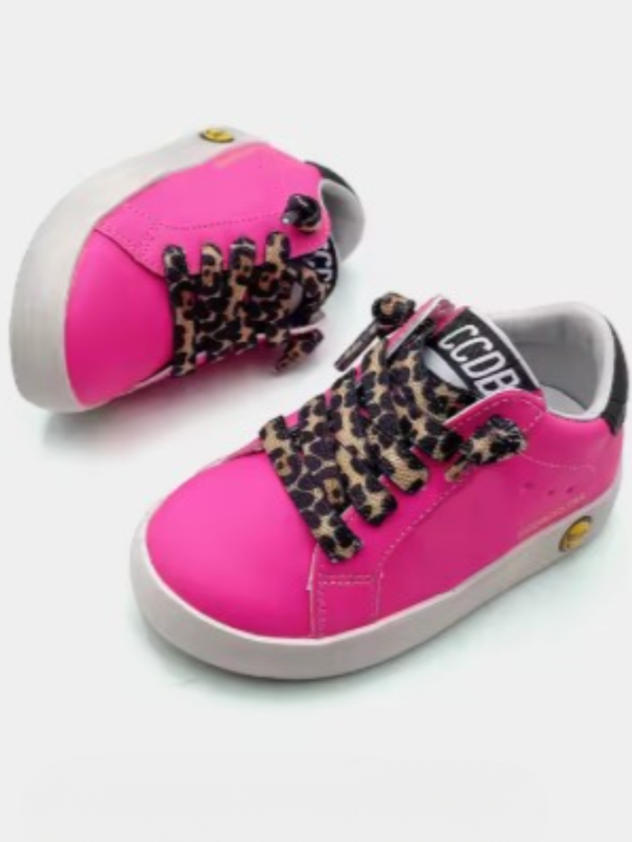 Girls Hot Pink Vibrant Lace-Up Sneakers by Liv and Mia Mia Belle Girls