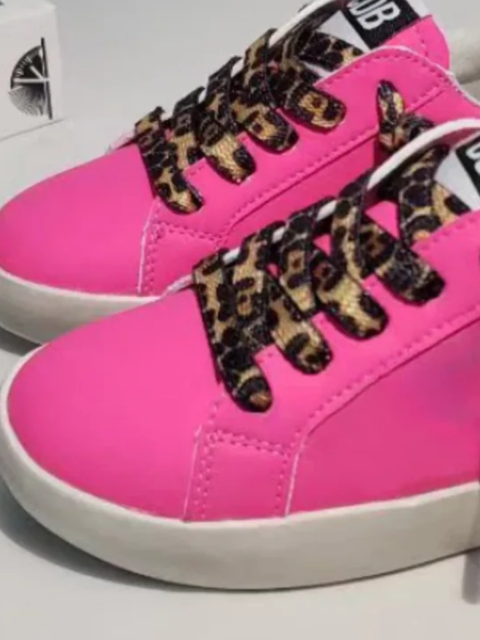 Girls Hot Pink Vibrant Lace-Up Sneakers by Liv and Mia Mia Belle Girls
