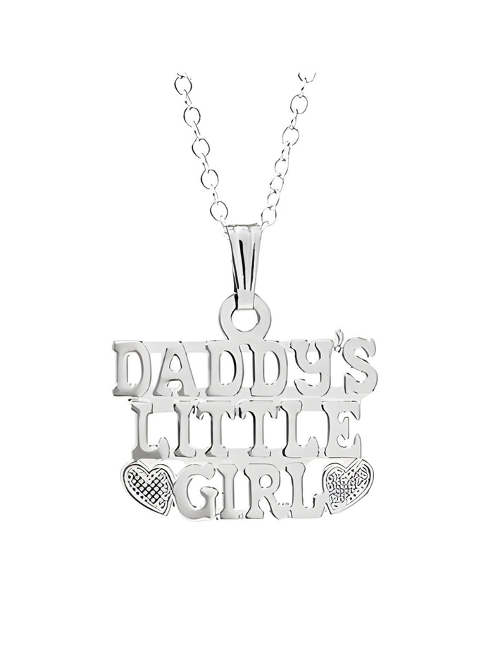 Girls Premium Sterling Silver Daddy’s Little Girl Pendant Necklace