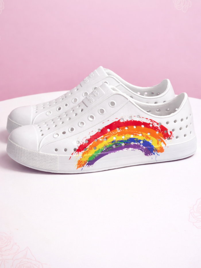 Girls Rainbow Splash Slip-On Shoes By Liv and Mia Mia Belle Girls