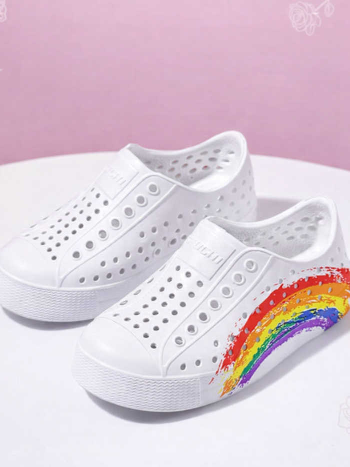 Girls Rainbow Splash Slip-On Shoes By Liv and Mia Mia Belle Girls