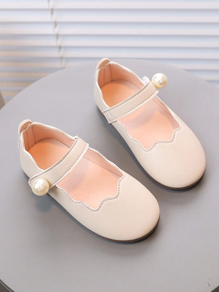Girls Scalloped Mary Jane Flats with Pearl Detail By Liv and Mia Mia Belle Girls