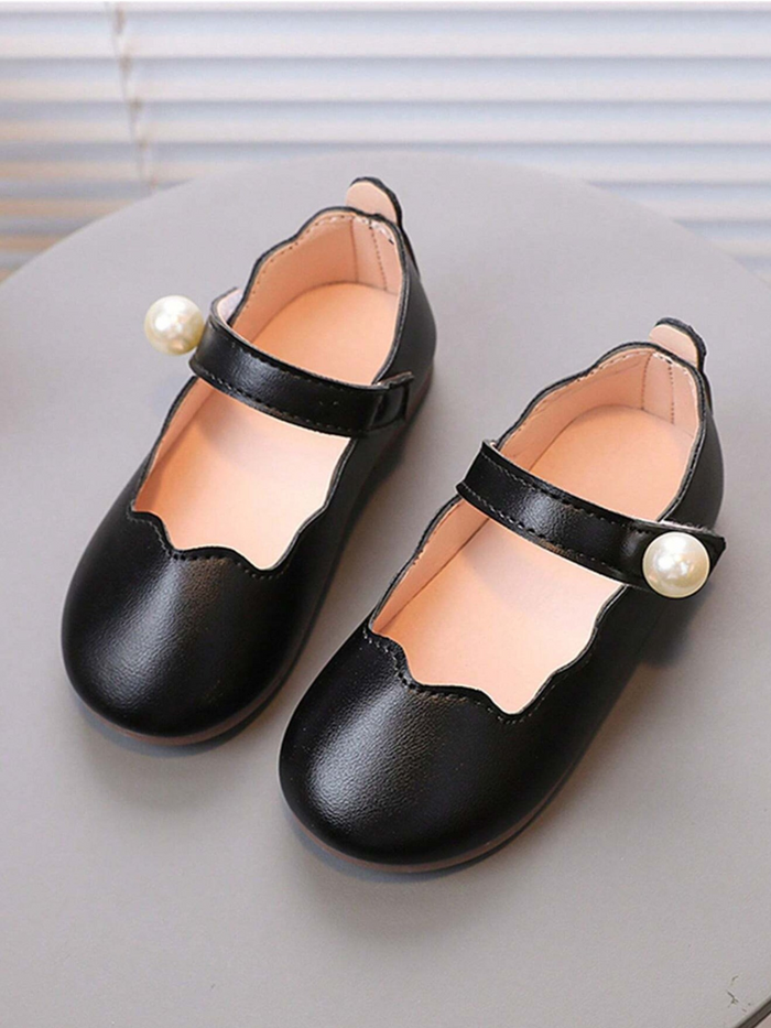 Girls Scalloped Mary Jane Flats with Pearl Detail By Liv and Mia Mia Belle Girls