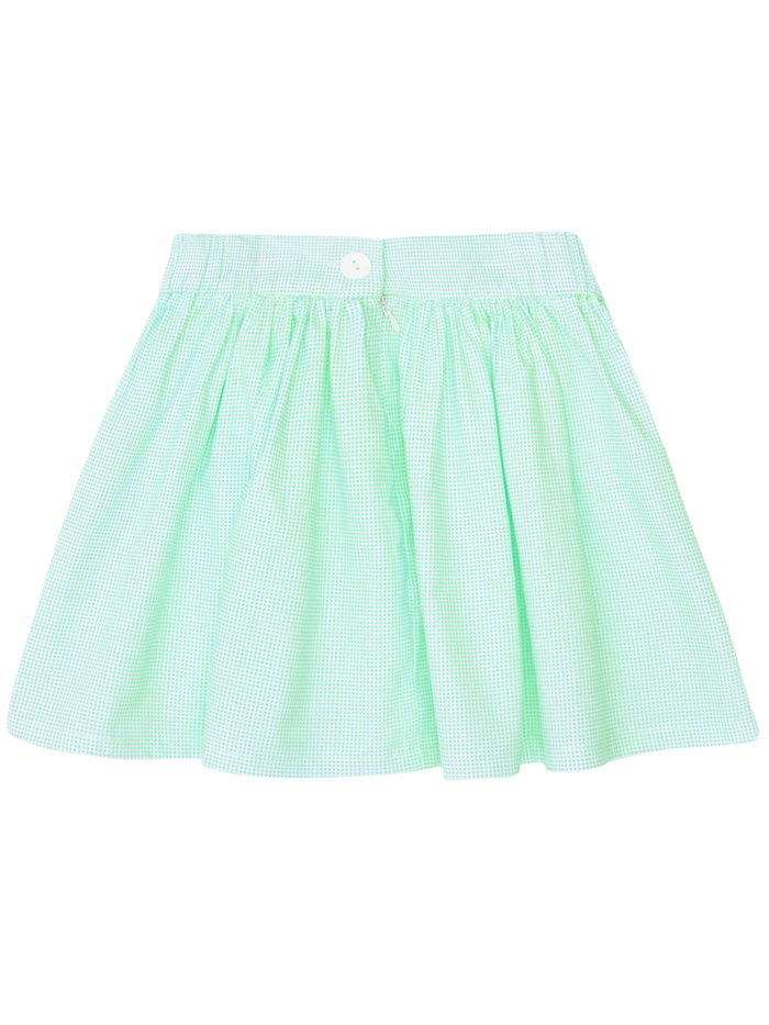 Kids Couture x Mia Belle Girls Green Gingham Tennis Skirt