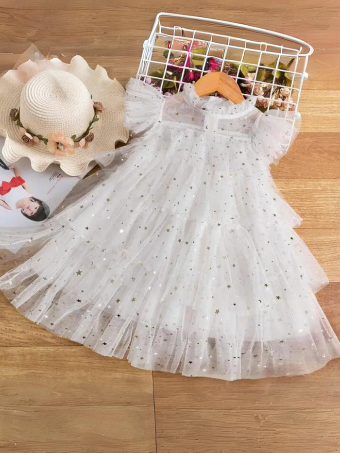 Glowing Girl Star Tulle Party Girl Dress Mia Belle Girls