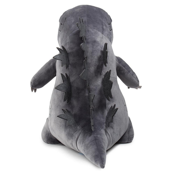 Godzilla 16-inch HugMe vibrating plush toy by Kidrobot, soft plush with detailed Godzilla design and gentle vibration feature.