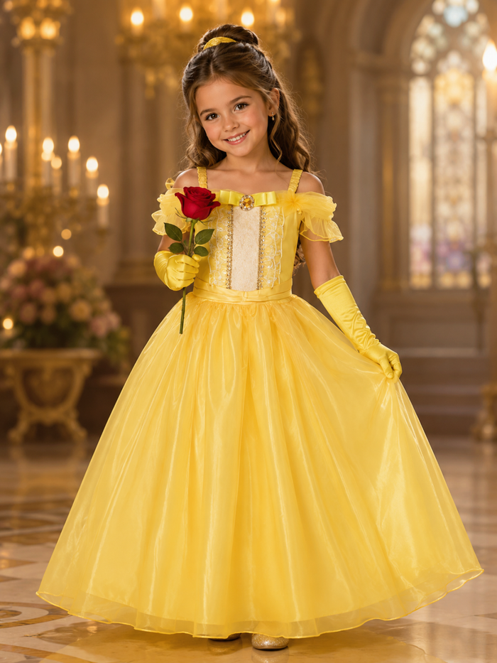 Golden Ballroom Princess Sparkle Costume Dress