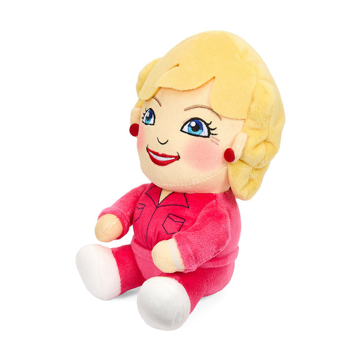Golden Girls Rose Phunny plush in pink outfit, 8-inch stylized plush toy featuring Rose from the Golden Girls TV series.