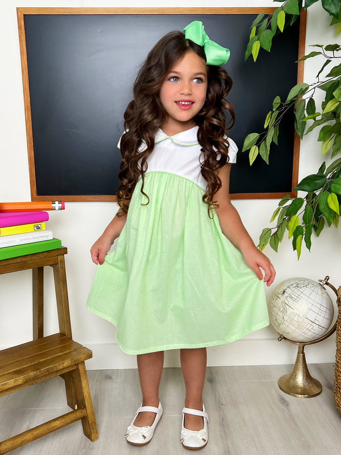 Green Glam Polka Dot A-Line Dress by Kids Couture Mia Belle Girls