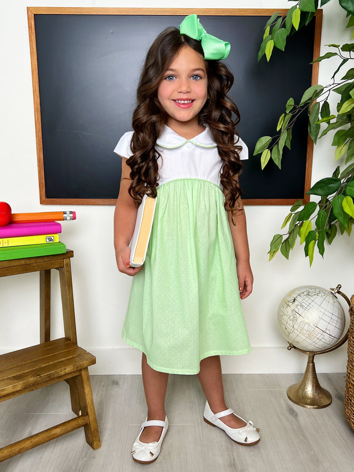 Green Glam Polka Dot A-Line Dress by Kids Couture Mia Belle Girls