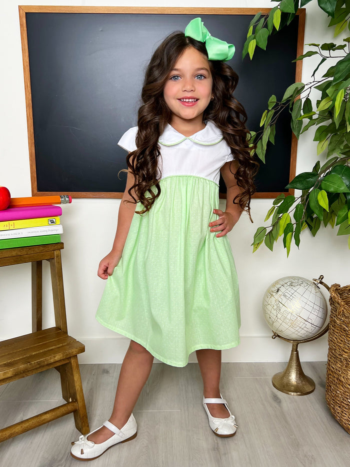 Green Glam Polka Dot A-Line Dress by Kids Couture Mia Belle Girls