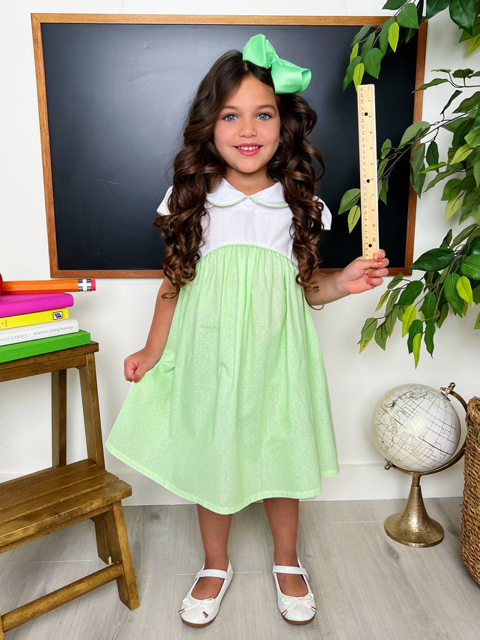 Green Glam Polka Dot A-Line Dress by Kids Couture Mia Belle Girls