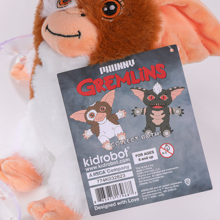 Gremlins Gizmo 8-inch plush window cling toy from the Gremlins franchise, soft and detailed for display or collection.