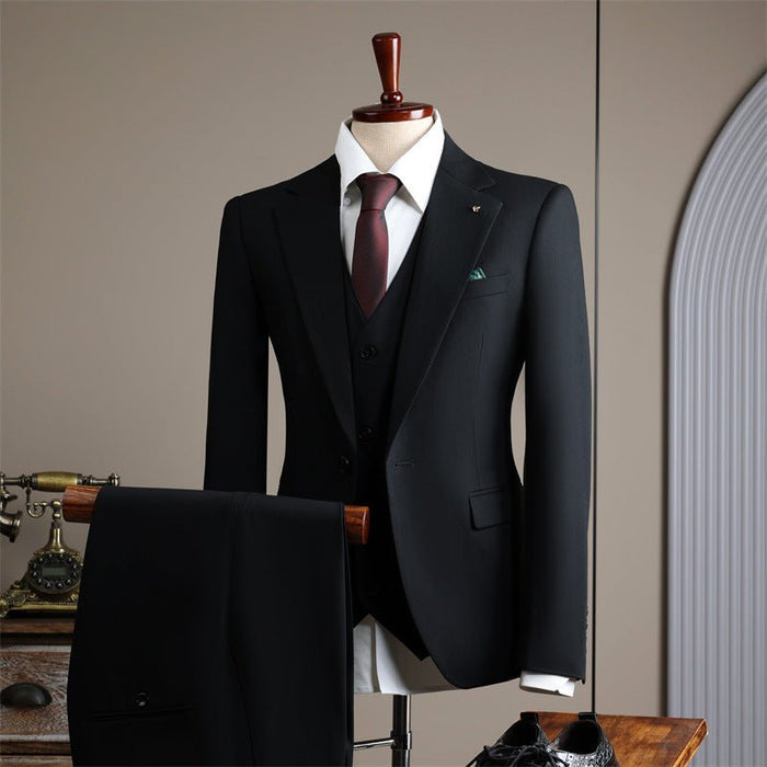 Groom's Wedding Suit Slim Fit Business Coat Trousers Vest Suit - Rosymae