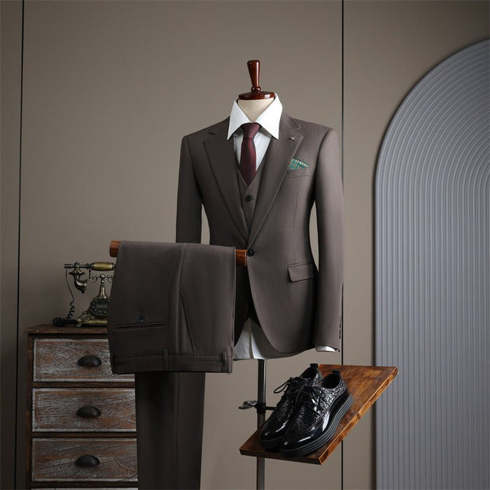 Groom's Wedding Suit Slim Fit Business Coat Trousers Vest Suit - Rosymae